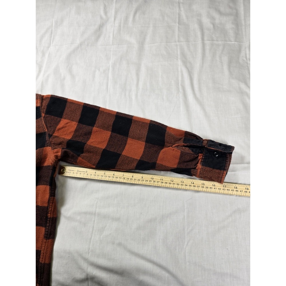 Levi's Shirt Mens Large Orange Plaid Flannel Long Sleeve Button Front Relaxed - Picture 11 of 12
